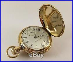 Antique Hampden Gold Fill Pocket Watch S/N 988531 Ca. 1896 18 Size Hunter Case