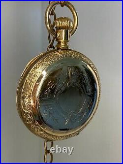 Antique Hampden Railway Pocket Watch, 17j, 18s, Hunting Case, 1899 RUNNING