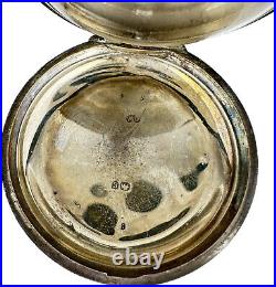 Antique Hunter Pocket Watch Case for 40mm Sterling Silver w Guilloche Finish