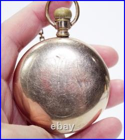 Antique ILLINOIS Wadsworth PILOT 25 Years Case 21 Ruby Jewels Pocket Watch WORKS