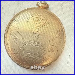 Antique Illinois Pocket Watch Gold Filled Beautiful Nawco Case Parts/Repair READ