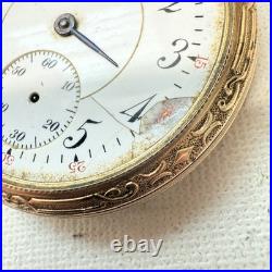 Antique Illinois Pocket Watch Gold Filled Beautiful Nawco Case Parts/Repair READ
