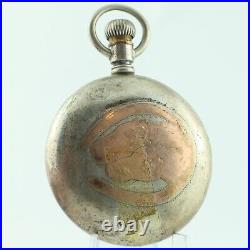 Antique Illinois Swing Out Gold Gilt Horses Pocket Watch Case 18 Size Sterling