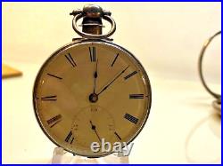 Antique J Johnstone Detached Lever Pocket Watch Silver Pair Case