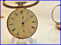 Antique J Johnstone Detached Lever Pocket Watch Silver Pair Case