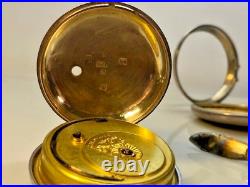 Antique J Johnstone Detached Lever Pocket Watch Silver Pair Case