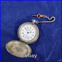 Antique K. Serkisoff & Co. Constantinople Pocket Watch Silver 800 Case Key Chain