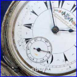 Antique K. Serkisoff & Co. Constantinople Pocket Watch Silver 800 Case Key Chain