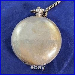 Antique K. Serkisoff & Co. Constantinople Pocket Watch Silver 800 Case Key Chain