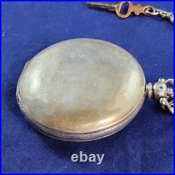 Antique K. Serkisoff & Co. Constantinople Pocket Watch Silver 800 Case Key Chain