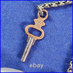 Antique K. Serkisoff & Co. Constantinople Pocket Watch Silver 800 Case Key Chain