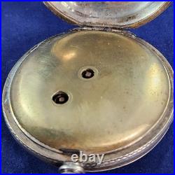 Antique K. Serkisoff & Co. Constantinople Pocket Watch Silver 800 Case Key Chain