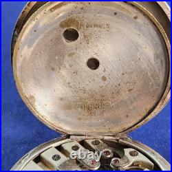 Antique K. Serkisoff & Co. Constantinople Pocket Watch Silver 800 Case Key Chain