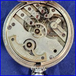 Antique K. Serkisoff & Co. Constantinople Pocket Watch Silver 800 Case Key Chain