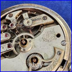 Antique K. Serkisoff & Co. Constantinople Pocket Watch Silver 800 Case Key Chain