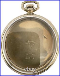 Antique Keystone Open Face Pocket Watch Case for 12 Size White Gold Filled
