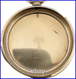 Antique Keystone Open Face Pocket Watch Case for 12 Size White Gold Filled