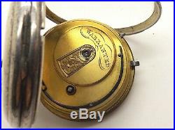 Antique Lever Fusee Silver Consular Case Pocket Watch By Wm. Dennet, Liverpool