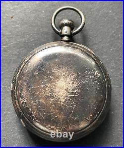 Antique Longines 18s Pocket Watch Running Ticks Fine Silver Case Swiss