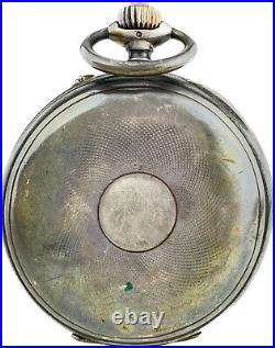 Antique Longines Chronograph Manual Wind Pocket Watch Swiss +. 900 Silver Case