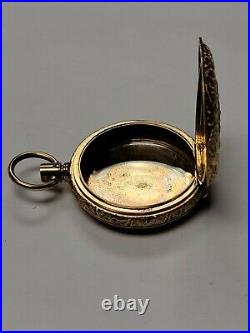 Antique M. E. J. Co. Warranted 14k Gold 40mm Pocket Watch Case with mine cut dia