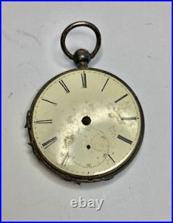 Antique M. I. Tobias Fusee Pocket Watch with Silver case-For Repair/Parts