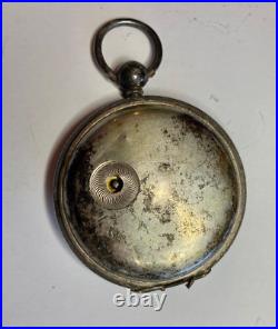 Antique M. I. Tobias Fusee Pocket Watch with Silver case-For Repair/Parts
