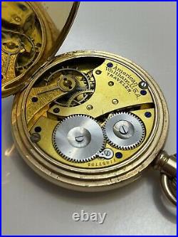 Antique Masonic 9ct Gold Filled Case Full Hunter Waltham Pocket Watch