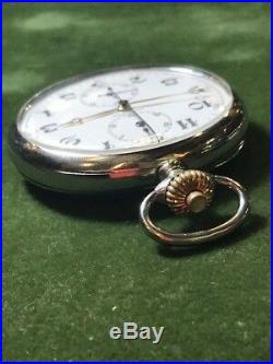Antique Niquel Case Chronograph Longines Pocket Watch