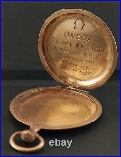 Antique OMEGA Retailer Advertising Pocket Watch's Hunter Case. 48mm. Ca 1906