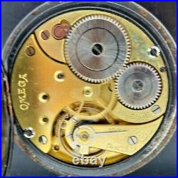 Antique Omega 15J Manual Wind Pocket Watch Runs for Repair + Gun Metal Case