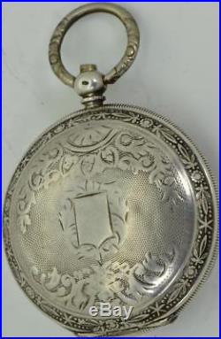 Antique Ottoman Army Pasha's award silver hunter case pocket watch. Tughra dial