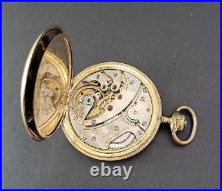 Antique Paul Ditisheim gold plated Hunter case 51mm Pocket watch. Porcelain dial