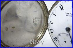 Antique Pocket Fob Watch The Railway Swiss Made Sterling Silver Case