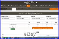 Antique Pocket Watch 14k Gold Filled Salesman Case Chain Fob Display Dome set