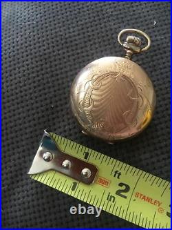 Antique Pocket Watch American Waltham 15 Jewels Hunting Case 14K 25 Yr Guarrante