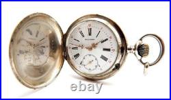 Antique Pocket Watch BILLODES Hunter Case Silver 50mm Circa 1900 Working