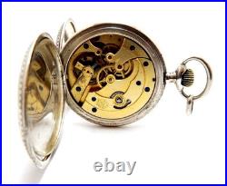 Antique Pocket Watch BILLODES Hunter Case Silver 50mm Circa 1900 Working