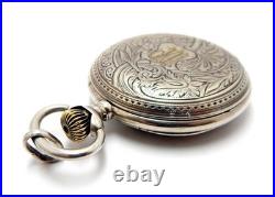 Antique Pocket Watch BILLODES Hunter Case Silver 50mm Circa 1900 Working
