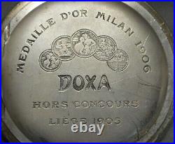 Antique Pocket Watch DOXA Swiss 70mm Silver-Plated Case Hunting Scene 640876