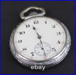 Antique Pocket Watch Elgin DEFIANCE case 16s 15j 1918 railroad engraving NICE