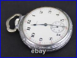 Antique Pocket Watch Elgin DEFIANCE case 16s 15j 1918 railroad engraving NICE