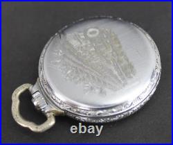 Antique Pocket Watch Elgin DEFIANCE case 16s 15j 1918 railroad engraving NICE