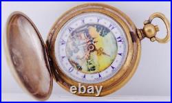Antique Pocket Watch Full Hunter Case for Ottoman Market c1860's Enamel Dial