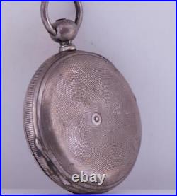 Antique Pocket Watch Full Hunter Silver Garnets Case for Ottoman Market c1850's