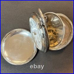 Antique Pocket Watch Gold Silver Enamel 15 Jewels Working Keeping Time 50mm