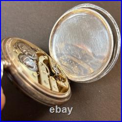 Antique Pocket Watch Gold Silver Enamel 15 Jewels Working Keeping Time 50mm