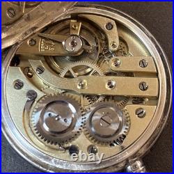 Antique Pocket Watch Gold Silver Enamel 15 Jewels Working Keeping Time 50mm