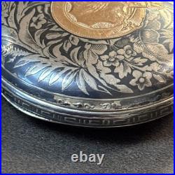 Antique Pocket Watch Gold Silver Enamel 15 Jewels Working Keeping Time 50mm