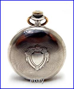 Antique Pocket Watch Hunter Dial Porcelain Case Silver 51mm Circa 1910 Working